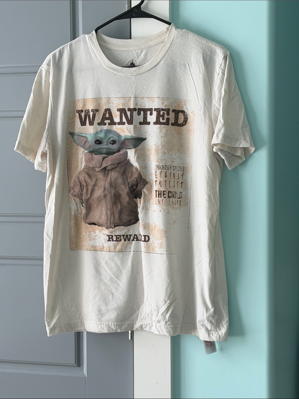 Disney Cream Grogu "Wanted" Short Sleeve Tee